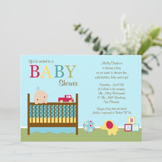 Kinderdusche Einladung (Stehend Vorderseite)