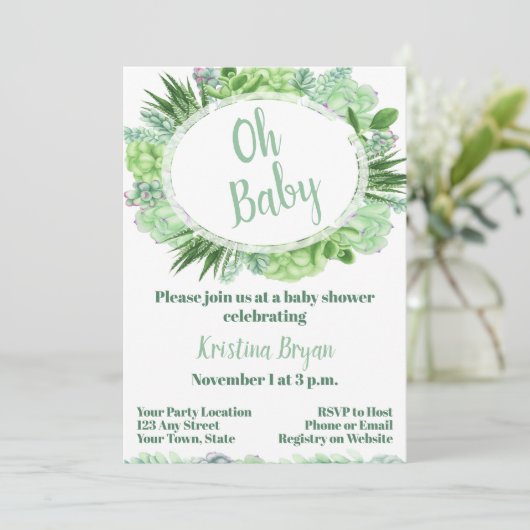 Kinderdusche Einladung (Stehend Vorderseite)