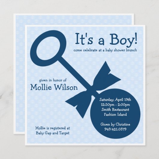 Kinderdusche Einladung (Vorne/Hinten)