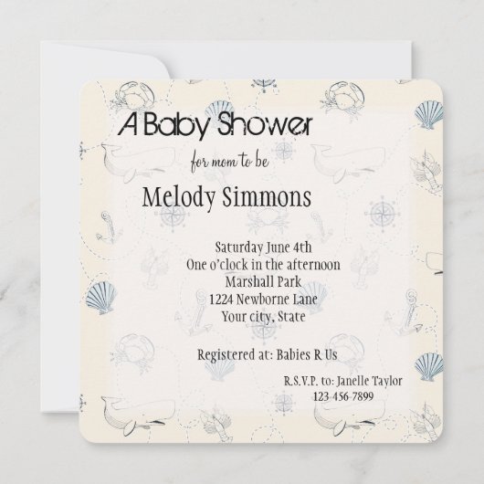 Kinderdusche Einladung (Rückseite)