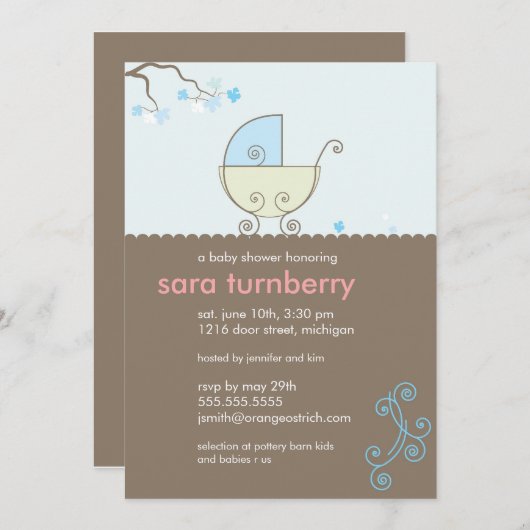 Kinderdusche Einladung (Vorne/Hinten)