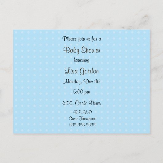 Kinderdusche Einladung (Rückseite)