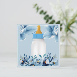 Kinderdusche Einladung - Babyflasche - Blume