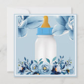 Kinderdusche Einladung - Babyflasche - Blume (Vorderseite)