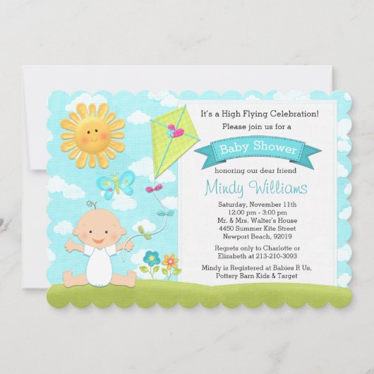 Kinderdusche Einladung Blue Boy (Vorderseite)