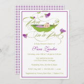 Kinderdusche Einladung - Eine Pea in A Pod (Vorne/Hinten)