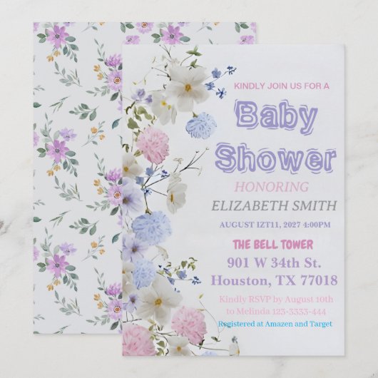 Kinderdusche Einladung | Einladung (Vorne/Hinten)