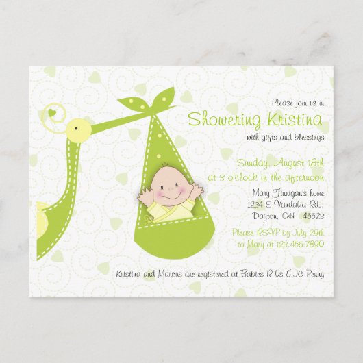 Kinderdusche Einladung für Baby Gender UnknownStor (Vorderseite)