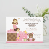 Kinderdusche Einladung für ein Mädchen (Stehend Vorderseite)