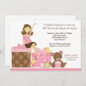 Kinderdusche Einladung für ein Mädchen (Vorne/Hinten)