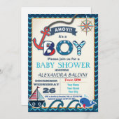 Kinderdusche Einladung für einen Jungen (Vorne/Hinten)