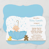 Kinderdusche Einladung für Junge (Vorne/Hinten)