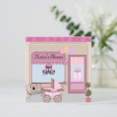 Kinderdusche - Einladung für Mädchen (Stehend Vorderseite)