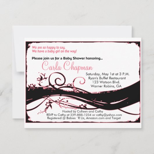 Kinderdusche Einladung für Mädchen (Vorderseite)