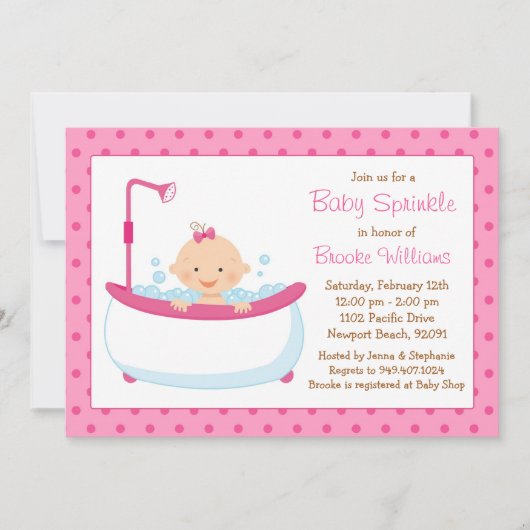 Kinderdusche Einladung für Mädchen (Vorderseite)