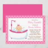 Kinderdusche Einladung für Mädchen (Vorne/Hinten)
