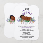 Kinderdusche Einladung Geburt Blume Juli Larkspur (Vorne/Hinten)