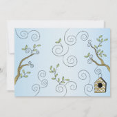 Kinderdusche Einladung "Goldene Vögel" (Rückseite)