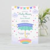 Kinderdusche Einladung Hand gezeichnet (Stehend Vorderseite)