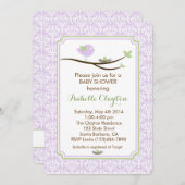 Kinderdusche Einladung in Lavendel und Green (Vorne/Hinten)