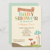 Kinderdusche Einladung-Little Fox Einladung (Vorne/Hinten)