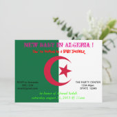 Kinderdusche Einladung mit der Flagge Algeriens (Stehend Vorderseite)