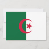 Kinderdusche Einladung mit der Flagge Algeriens (Rückseite)