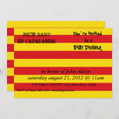 Kinderdusche Einladung mit der Flagge Kataloniens (Vorne/Hinten)