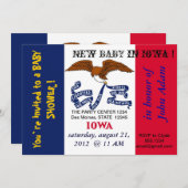 Kinderdusche Einladung mit Flagge von Iowa (Vorne/Hinten)