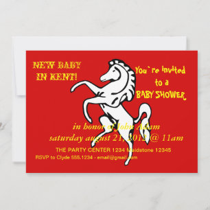 Kinderdusche Einladung mit Flagge von Kent