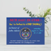 Kinderdusche Einladung mit Flagge von Utah (Stehend Vorderseite)