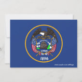 Kinderdusche Einladung mit Flagge von Utah (Rückseite)