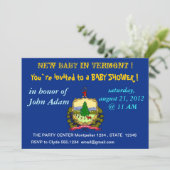 Kinderdusche Einladung mit Flagge von Vermont (Stehend Vorderseite)