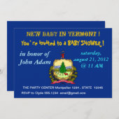 Kinderdusche Einladung mit Flagge von Vermont (Vorne/Hinten)