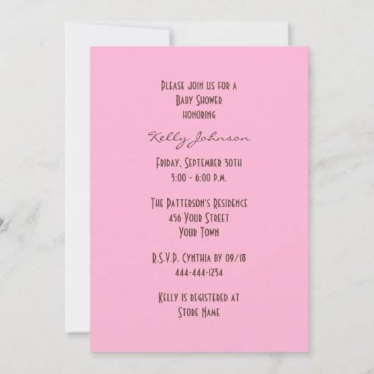 Kinderdusche Einladung mit Foto oder Foto (Rückseite)