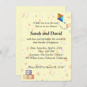 Kinderdusche Einladung mit Kite und Kuben (Vorne/Hinten)