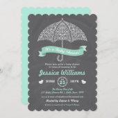 Kinderdusche Einladung mit Regenschirm (Vorne/Hinten)