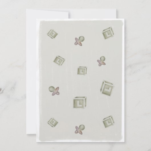 Kinderdusche Einladung mit Rockpferd (Rückseite)