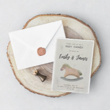 Kinderdusche Einladung mit Rockpferd