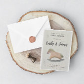 Kinderdusche Einladung mit Rockpferd