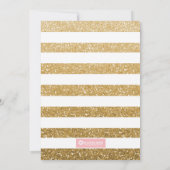 Kinderdusche Einladung mit Rosa und Gold Glitzer (Rückseite)