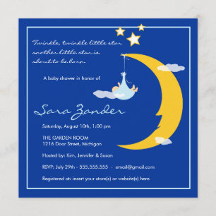 Kinderdusche Einladung Mond und Sterne
