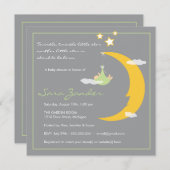 Kinderdusche Einladung Mond und Sterne (Vorne/Hinten)