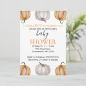 Kinderdusche Einladung, Pumpkin, Fall, Junge oder  Einladung (Stehend Vorderseite)