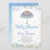 Kinderdusche Einladung Schirm (Vorne/Hinten)