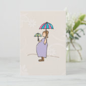 Kinderdusche Einladung Schwangere Mama Zwei Regens (Stehend Vorderseite)