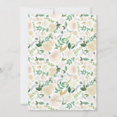 Kinderdusche Einladung| Weiß und Goldblumen Einladung (Rückseite)