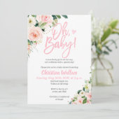 Kinderdusche Einladungen für ein Girl Pink und Gol (Stehend Vorderseite)