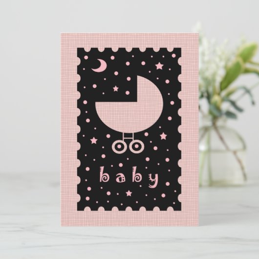 Kinderdusche Einladungen für Mädchen (Stehend Vorderseite)