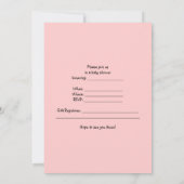 Kinderdusche Einladungen für Mädchen (Rückseite)